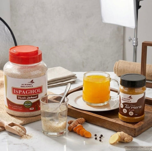 Natural weight loss supplement bundle – Alhamd Organics Turmeric and Ispaghol.